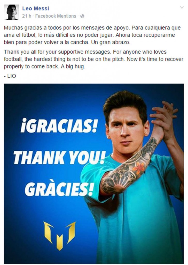 mensaje messi