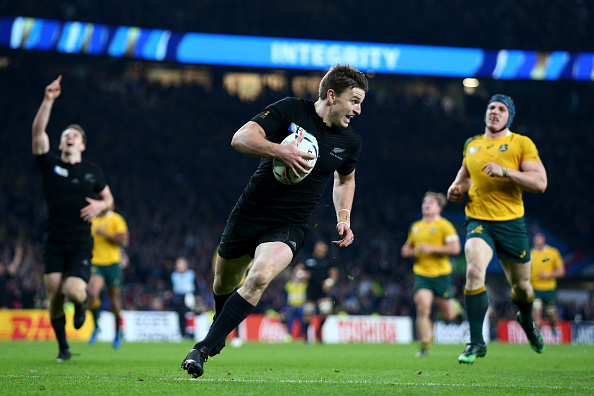 during the 2015 Rugby World Cup Final match between New Zealand and Australia at Twickenham Stadium on October 31, 2015 in London, United Kingdom.