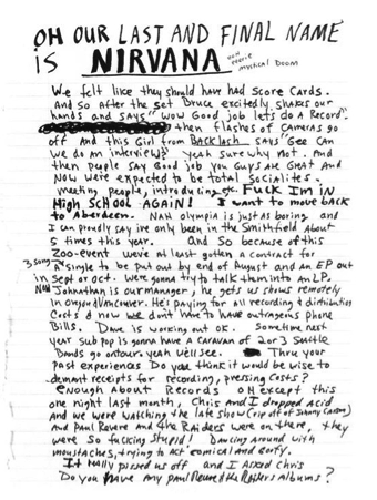 Lo que Kurt Cobain escribió y no fueron canciones 4