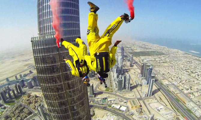 El espectacular record mundial en salto base