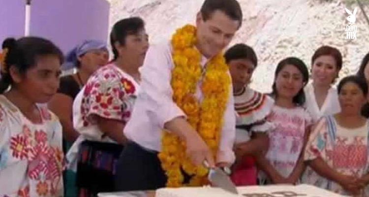 ¡Se le cae el pastel de cumpleaños a EPN!