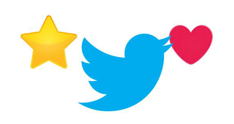 Cambia Twitter estrella por corazón