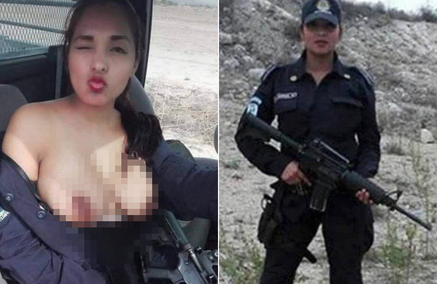 Mujer policía enciende las redes sociales en topless 