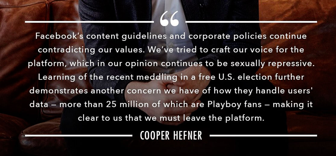 PLAYBOY ABANDONA FACEBOOK