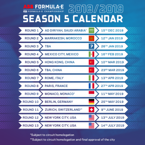 La Fórmula E 2018 y la FIA revelan el nuevo calendario de la Temporada 5 0