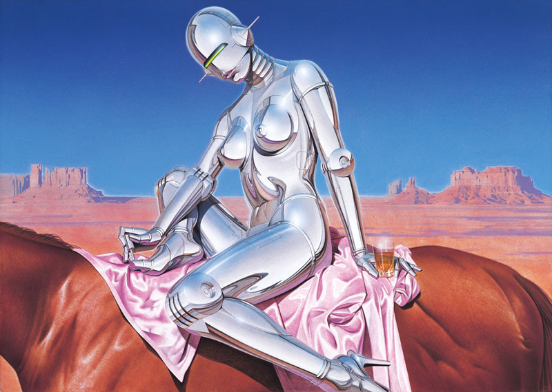 Hajime-Sorayama-ilustración-robot-caballo