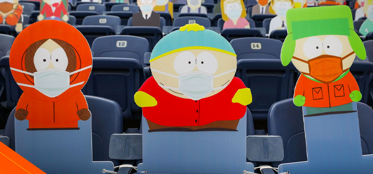 Personajes de South Park asisten a partido de la NFL