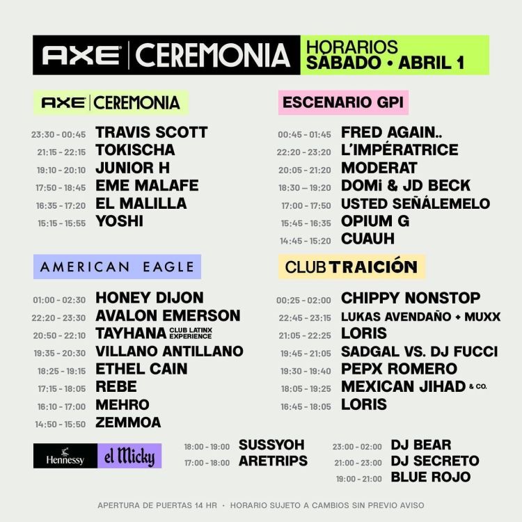 Axe Ceremonia: Horarios, cartel, cómo llegar 1