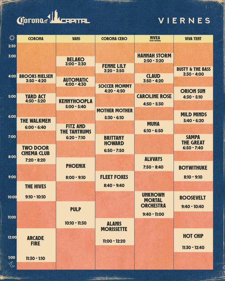 Estos son los horarios actualizados del Corona Capital 2023 1