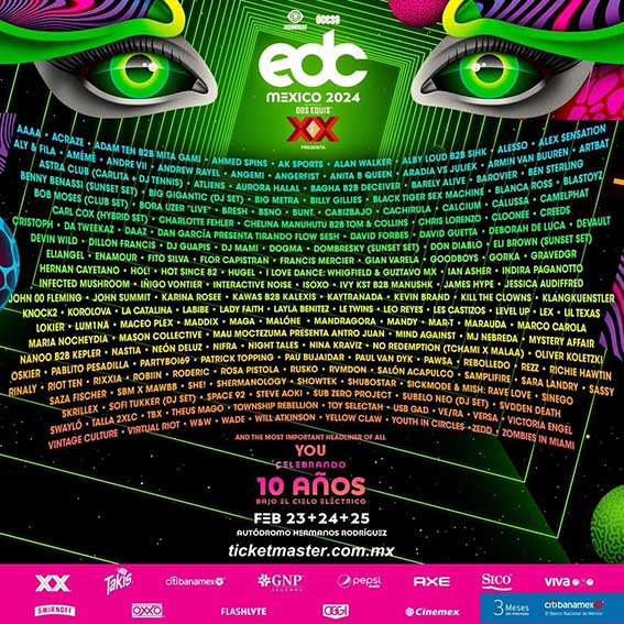 EDC 10º aniversario: David Guetta, Steve Aoki, Skrillex y más 0