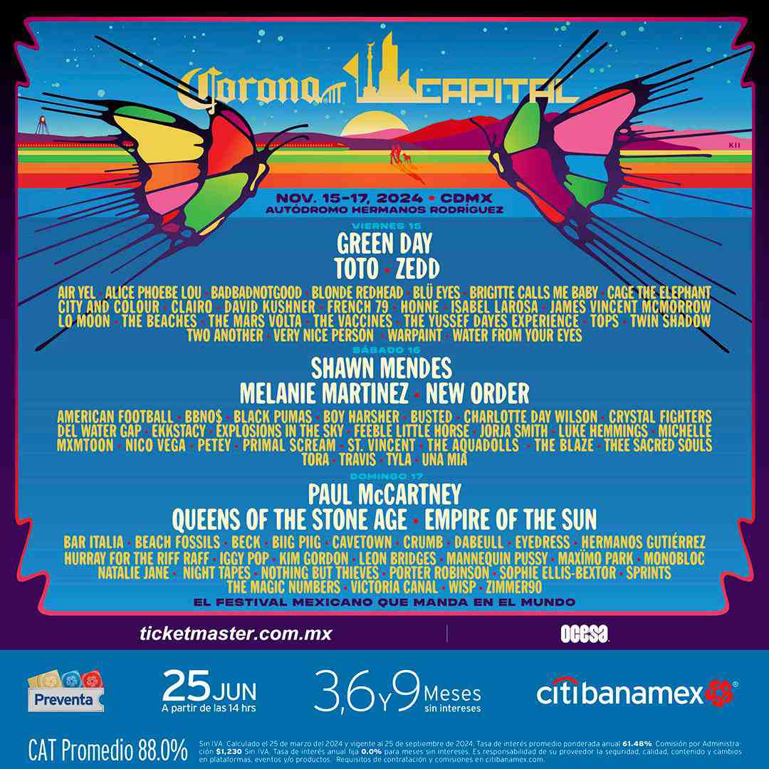 ¡Así quedó el cartel y los precios del Corona Capital 2024! 0
