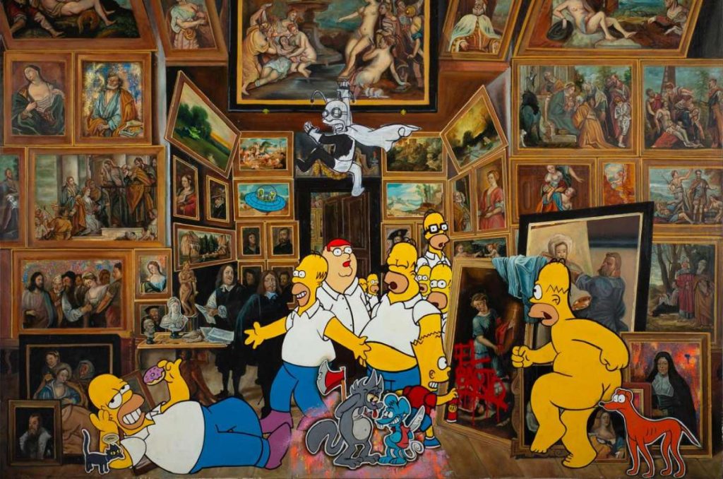 Neón Carón: una obra de arte inspirada en Homero Simpson