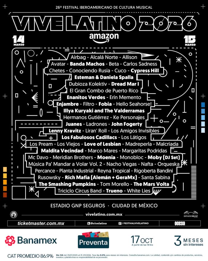 Conoce el lineup del Vive Latino 2026 0